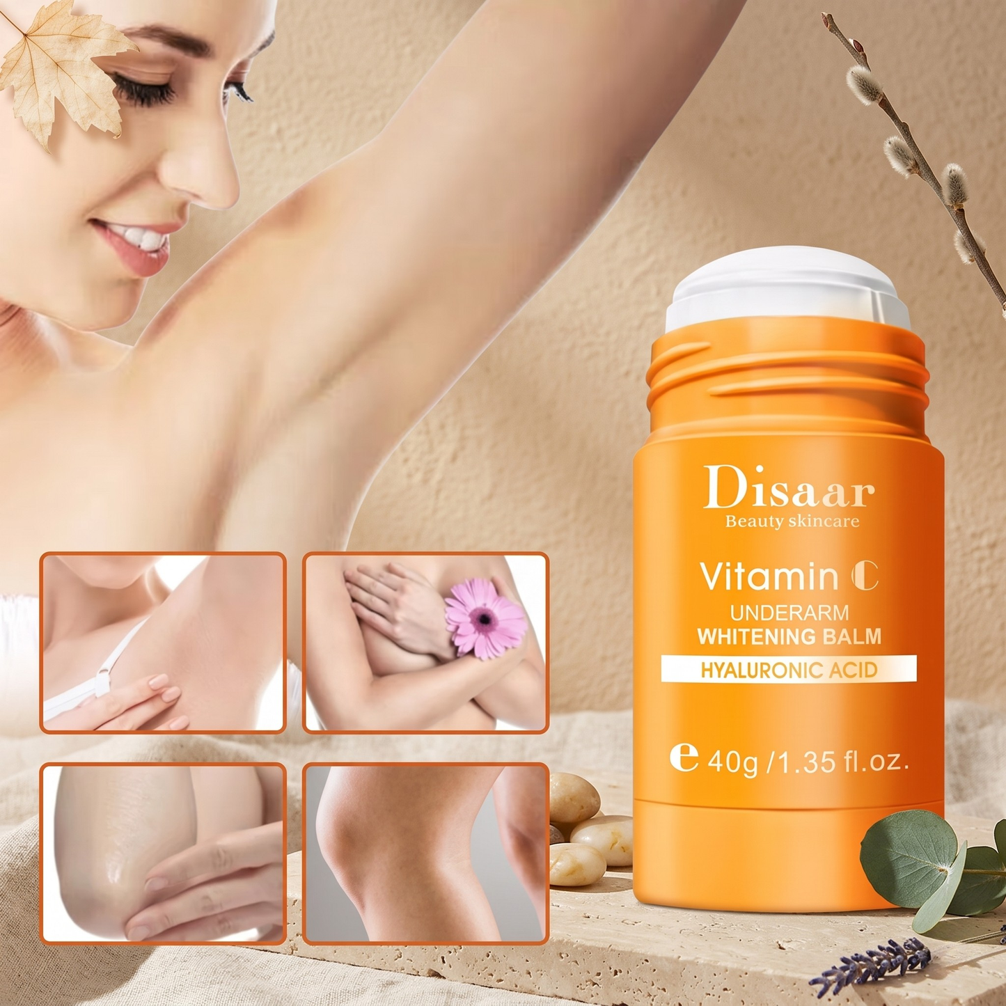 Stick Blanqueador de Axilas — Vitamina C + Ácido Hialurónico