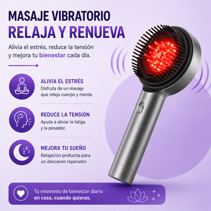 Cepillo 2 en 1 con Fototerapia y Masajeador de Cuero Cabelludo