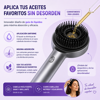 Cepillo 2 en 1 con Fototerapia y Masajeador de Cuero Cabelludo